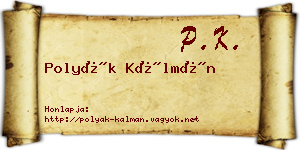 Polyák Kálmán névjegykártya